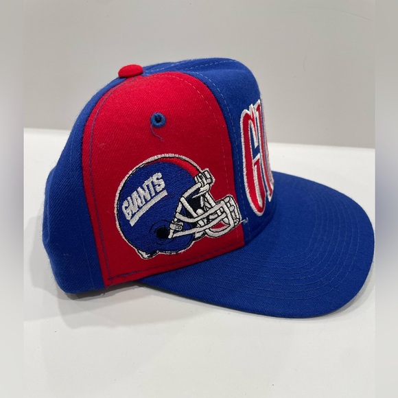 Vintage Starter NY Giants Two Tone Colorblock Snapback 100% Wool - Picture 2 of 9